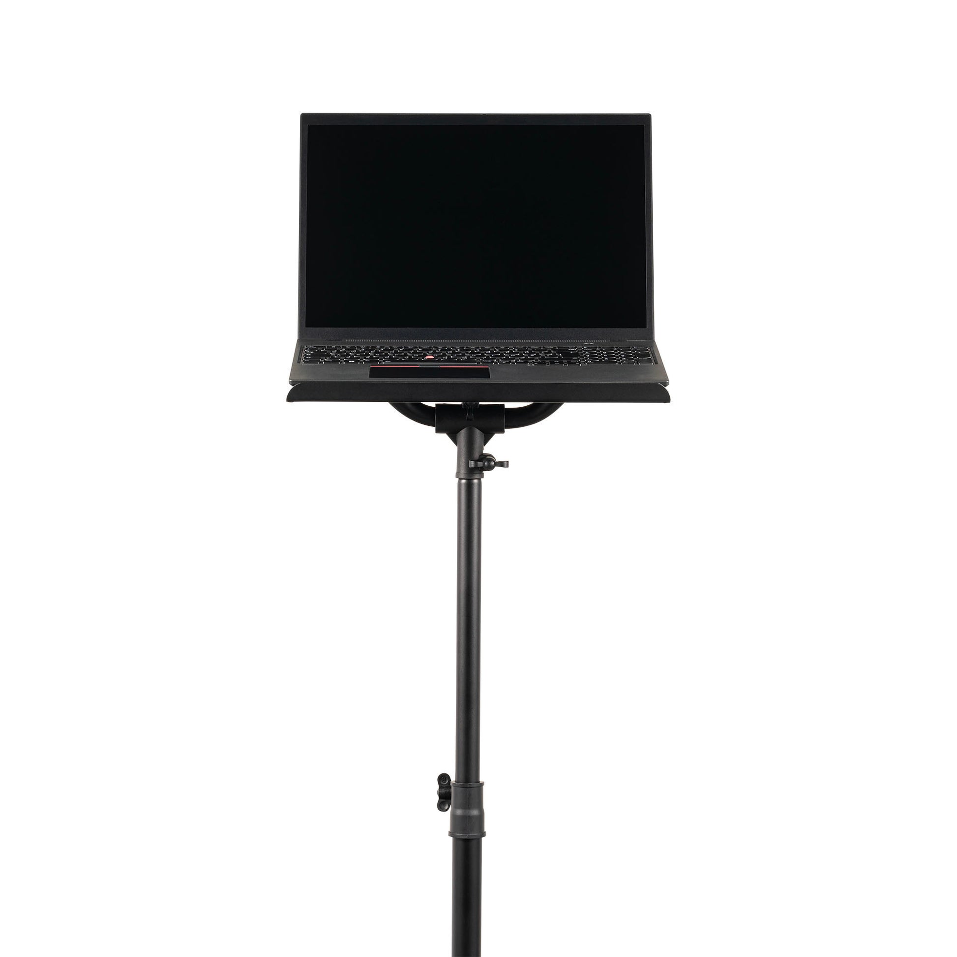 Table ordinateur jusqu'à 16", plateau rembourré haute adhérence, trépied double embase, hauteur réglable, noir