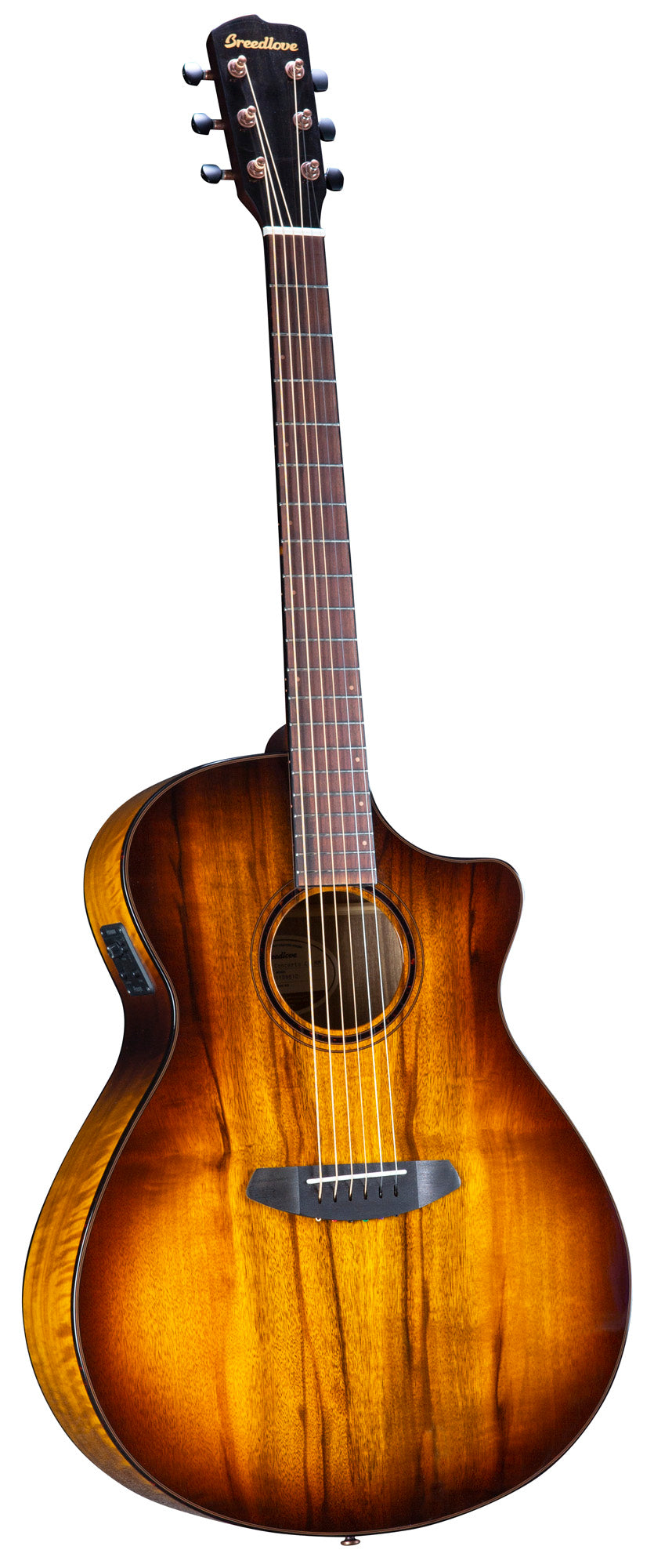 PURSUIT EXOTIC S CONCERTO TIGER'S EYE CE, table myrtlewood massif, f/e myrtlewood, EQ Fishman Presys I, tiger's eye