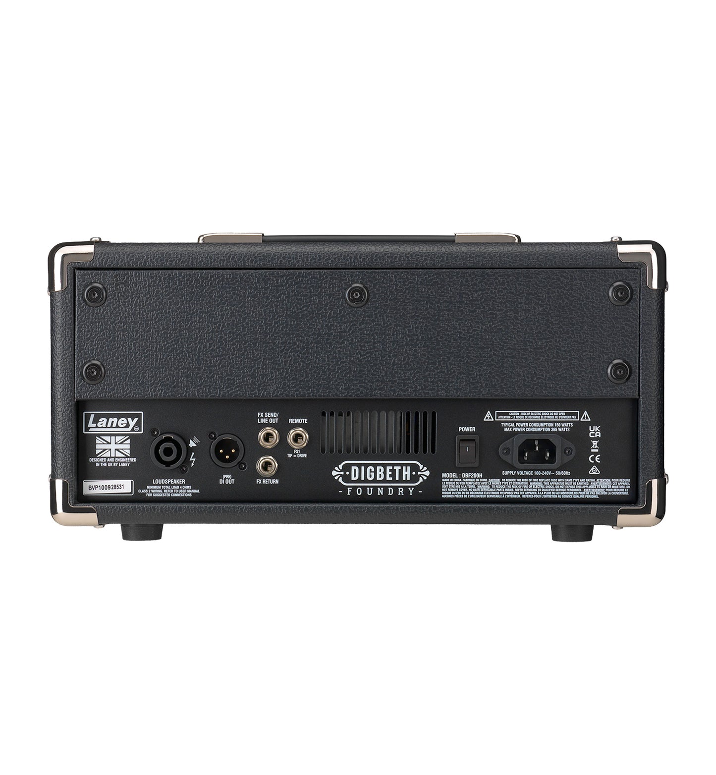 Tête basse DBF200H, amplification 200W Class D, 2 canaux (FET/DRIVE), EQ 3 bandes, TILT et PRESHAPE, noir