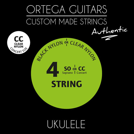 Jeu CUSTOM AUTHENTIC pour ukulélé concert, nylon transparent