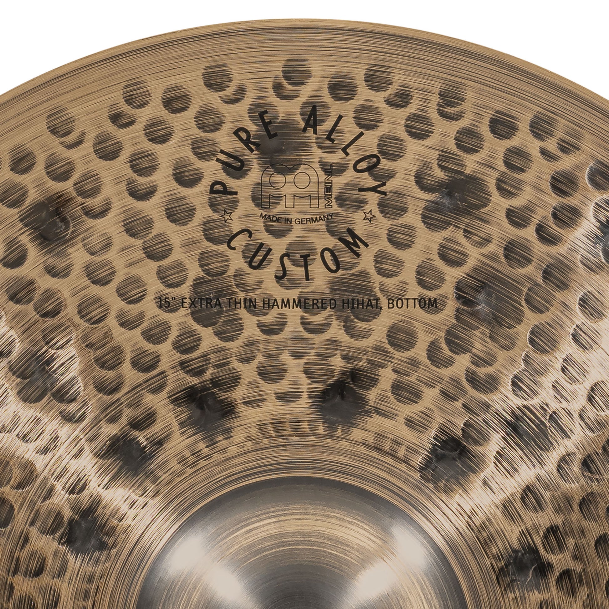 Hithat 15" Extra thin hammered Meinl Pure Alloy Custom fini smoked-bronze, brilliant