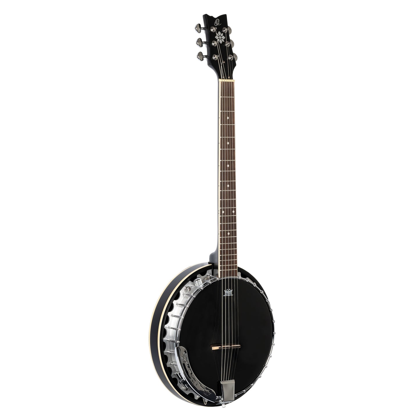 OBJE3506-SBK, banjo 6 cordes, EQ, 30 tirants, cercle aluminium, manche acajou, résonateur acajou, housse luxe, noir satiné