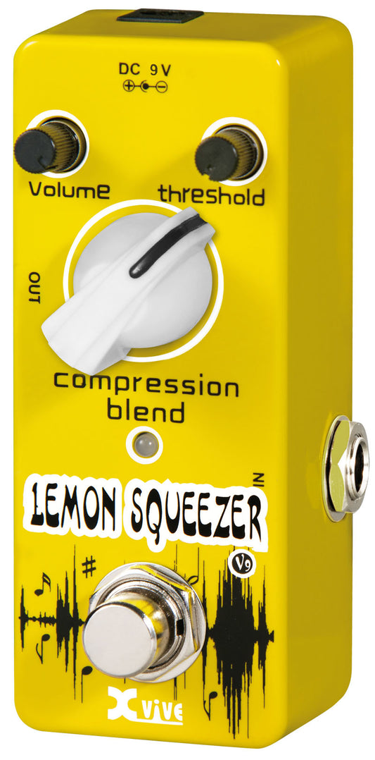 Pédale d'effet LEMON SQUEEZER, compresseur type analogique, excellente réponse dynamique, 100% analogique avec true bypass