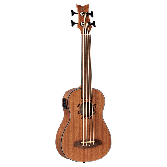 LIZZY, modèle fretless ligné, EQ MagusUkebass, table acajou, fond & éclisses acajou, manche acajou (45 mm au sillet), housse
