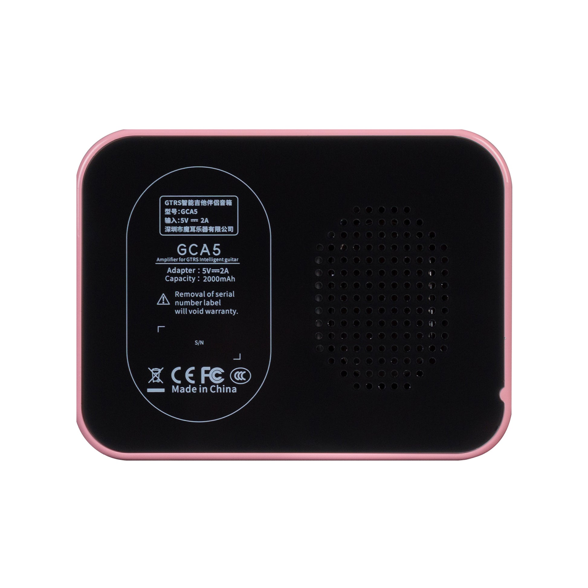 Amplificateur GCA5, 5W, HP 2.2", connexion Bluetooth, entrée Jack 6.35, fonctionne sur batterie, rose