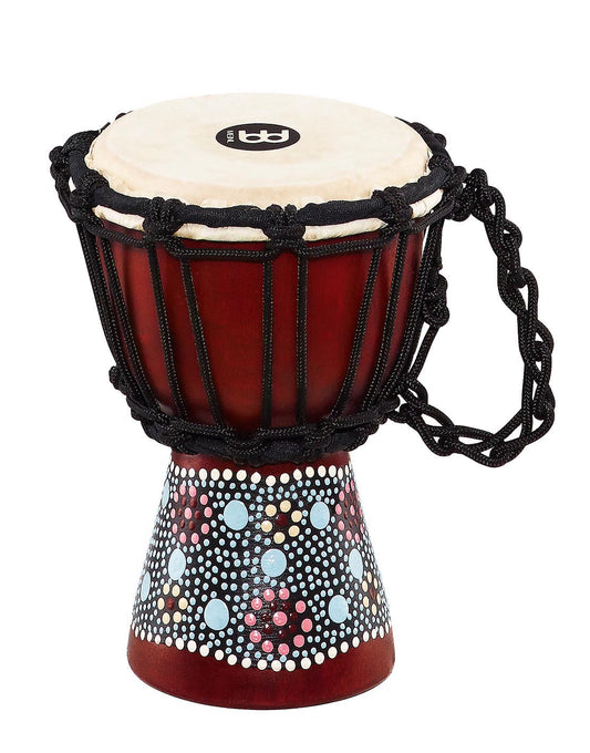 Mini djembé 4.5", acajou 1 pièce, 20cm, peau chèvre sélectionnée, cordage nylon 3mm, peint main, design Flower