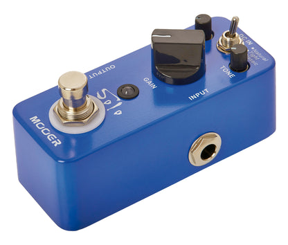 Pédale SOLO, distorsion hi-gain spécial solos à 3 modes (Natural/Tight/Classic), boîtier métal, true bypass, bleu