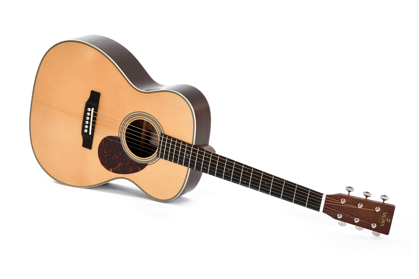 Modèle SOMR-28M, Orchestra Model, table épicéa massif, f/e palissandre massif, touche & chevalet ébène, soft case, nat. brillant