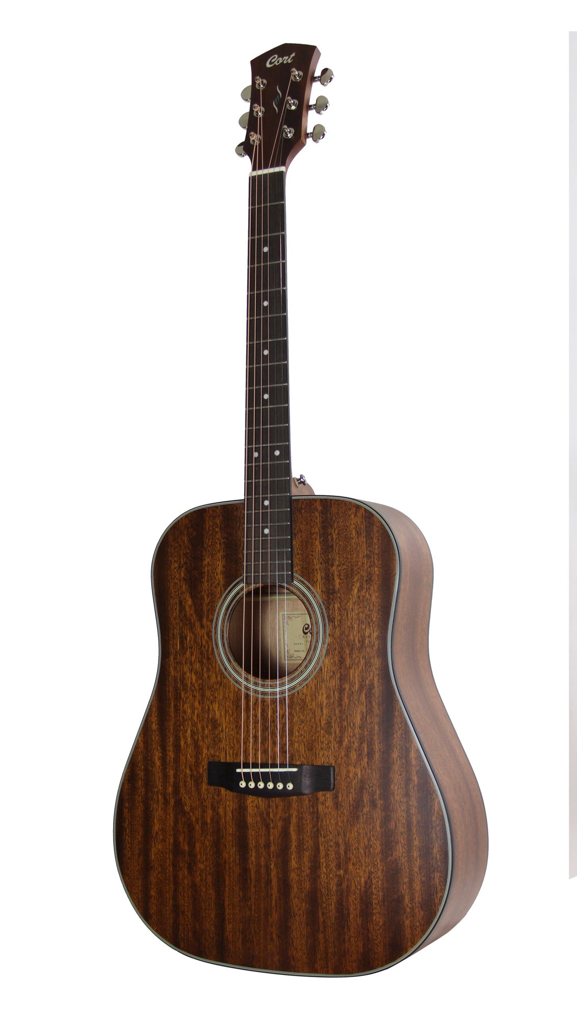 PURE-D Mahogany, forme Dreadnought, table acajou massif, f/e acajou massif, housse, naturel satiné