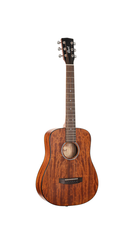 AD mini-M, dreadnought 3/4 (diapason 579 mm), table acajou, fond & éclisses acajou, rosace blanche nacrée, avec housse
