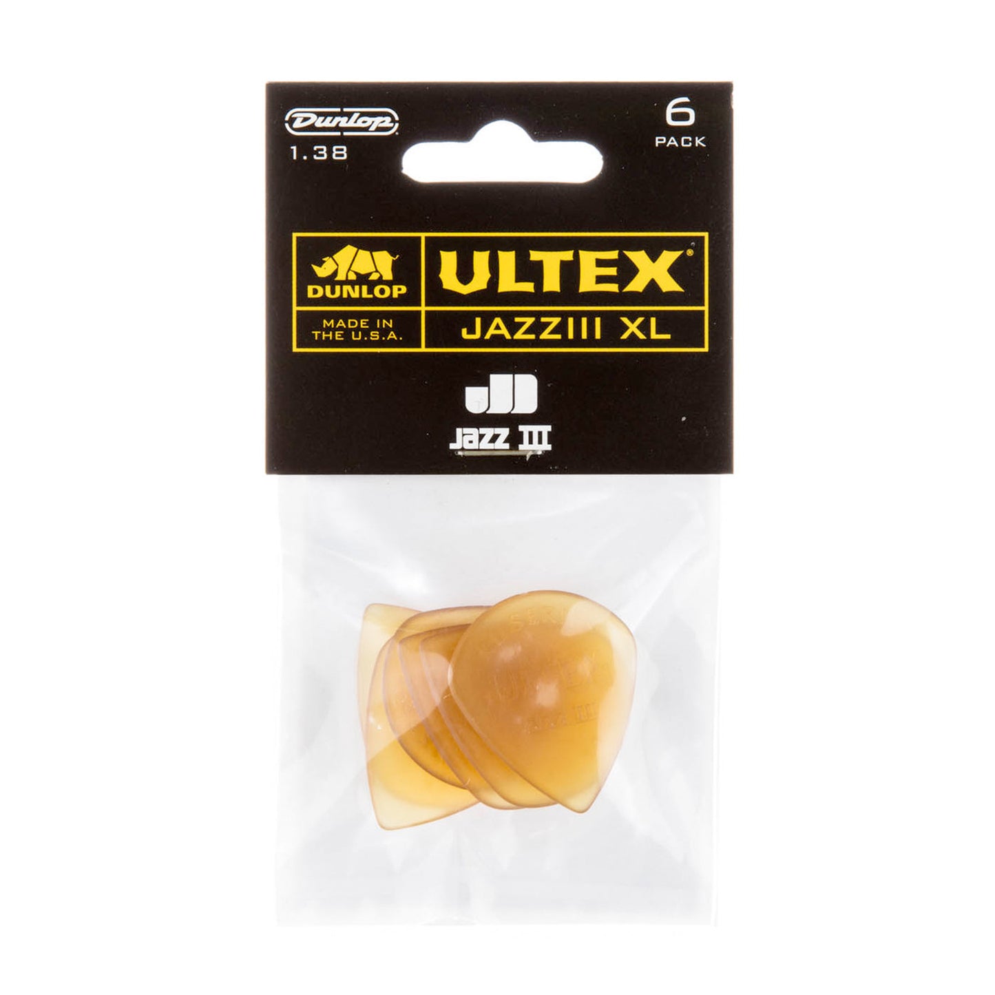 Sachet de 6 médiators Ultex Jazz III XL 138 (translucide)