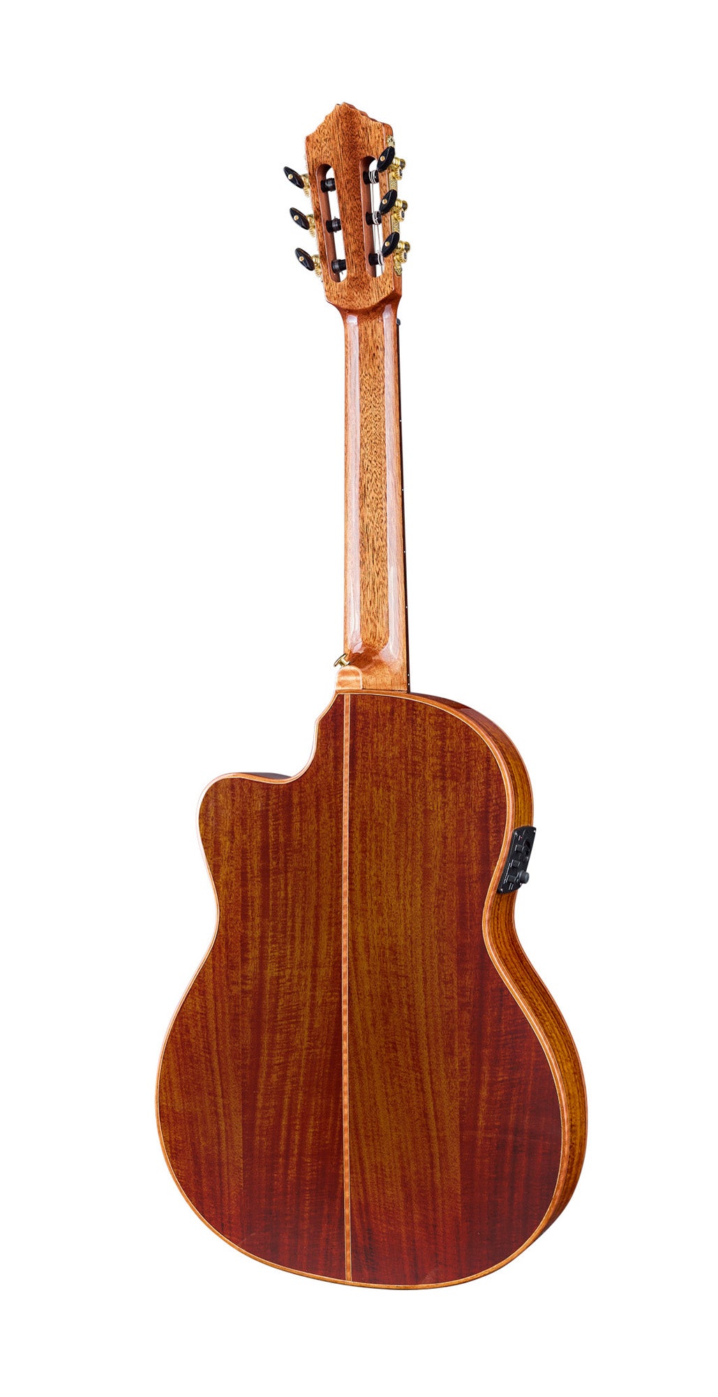 EXOTICSUITE C/E, Thinline, pan coupé, EQ MagusPro, table épicéa massif + placage acacia flammé, f/e acacia flammé, brillant