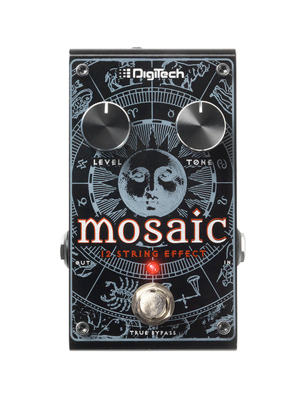 Pédale MOSAIC, pitch shifter polyphonique pour guitare, permet de créer le son d'une 12 cordes à partir d'une 6 cordes, noir