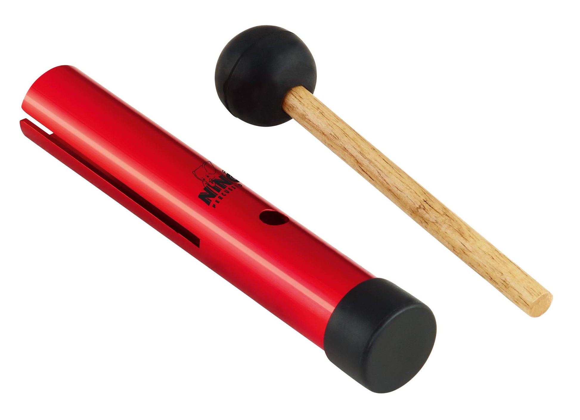 Tube wah wah, en aluminium anodisé, batte en bois avec embout caoutchouc fournie, rouge