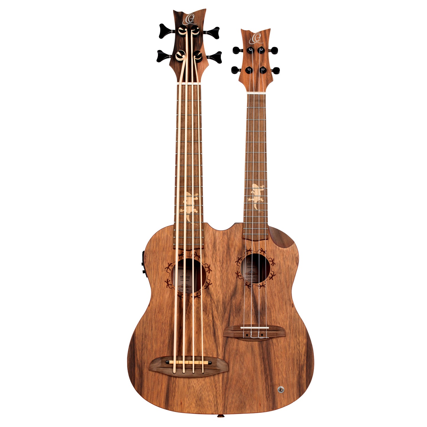 HYDRA-BSTE, modèle double manche (Basse 4 cordes / Ténor 4 cordes), EQ Ortega Custom, table dao, fond et éclisses dao, housse