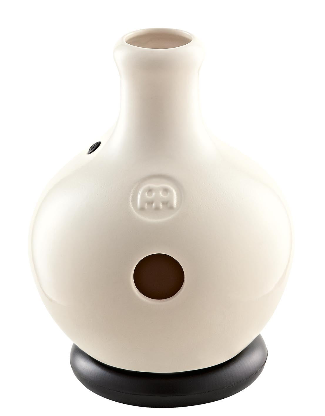 Quinto Ibo Drum céramique, petit, ouverture pour microphone, avec support caoutchouc, blanc
