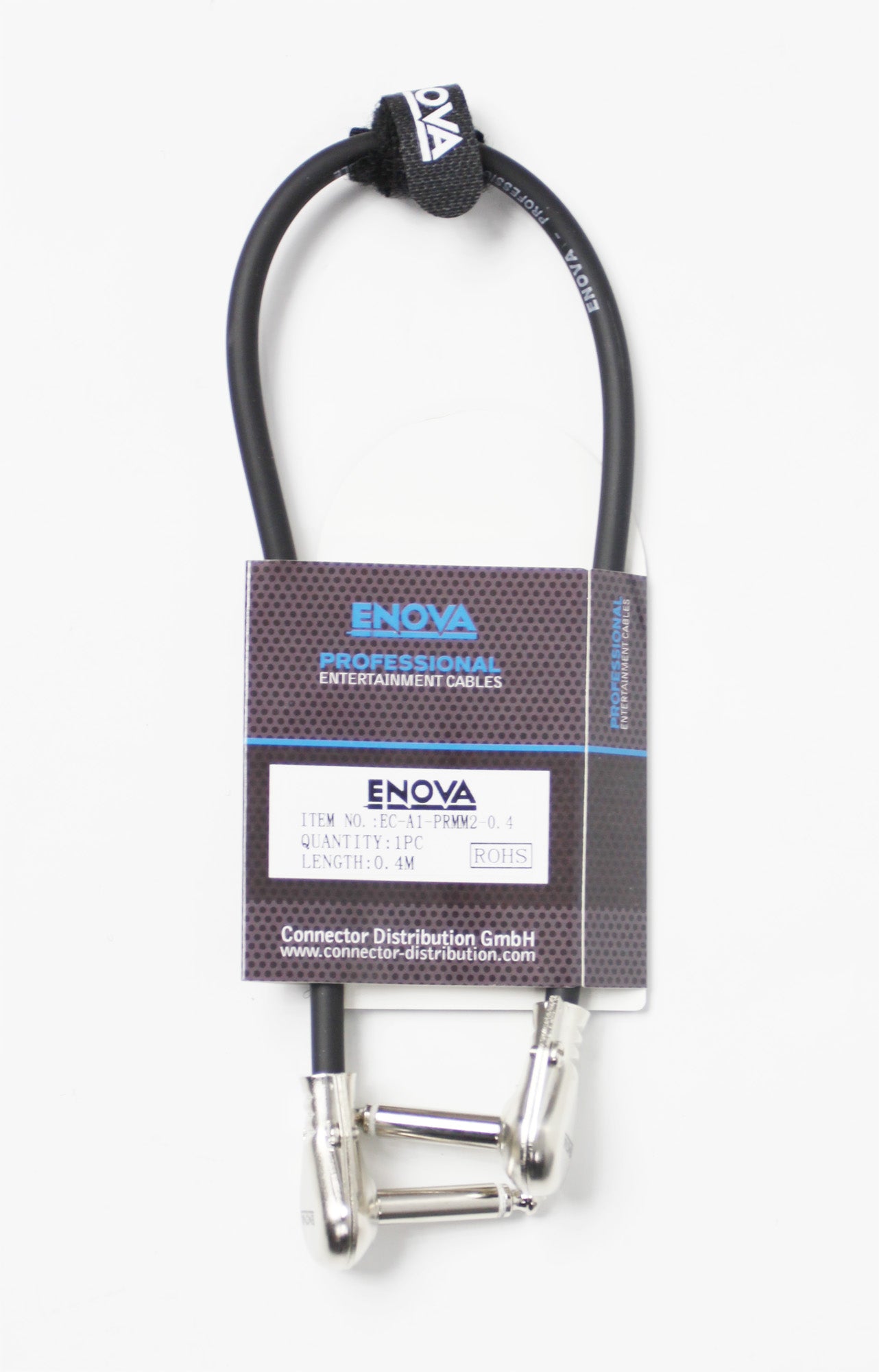 Câble patch Jack mono/Jack mono, 0.40 mètres, noir