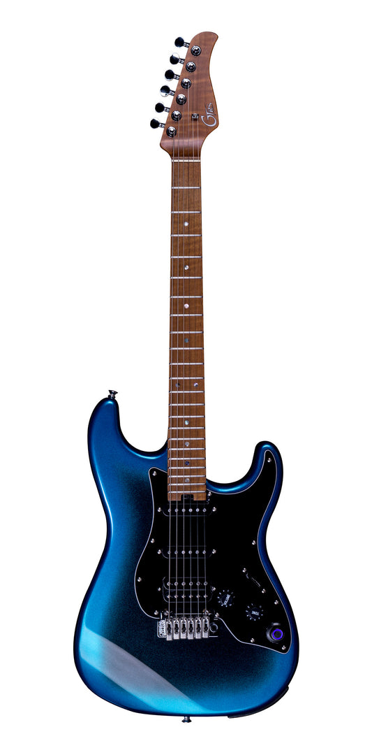 GTRS P801, corps aulne, manche érable flammé torréfié, touche érable, micros et processeur GTRS, dark night