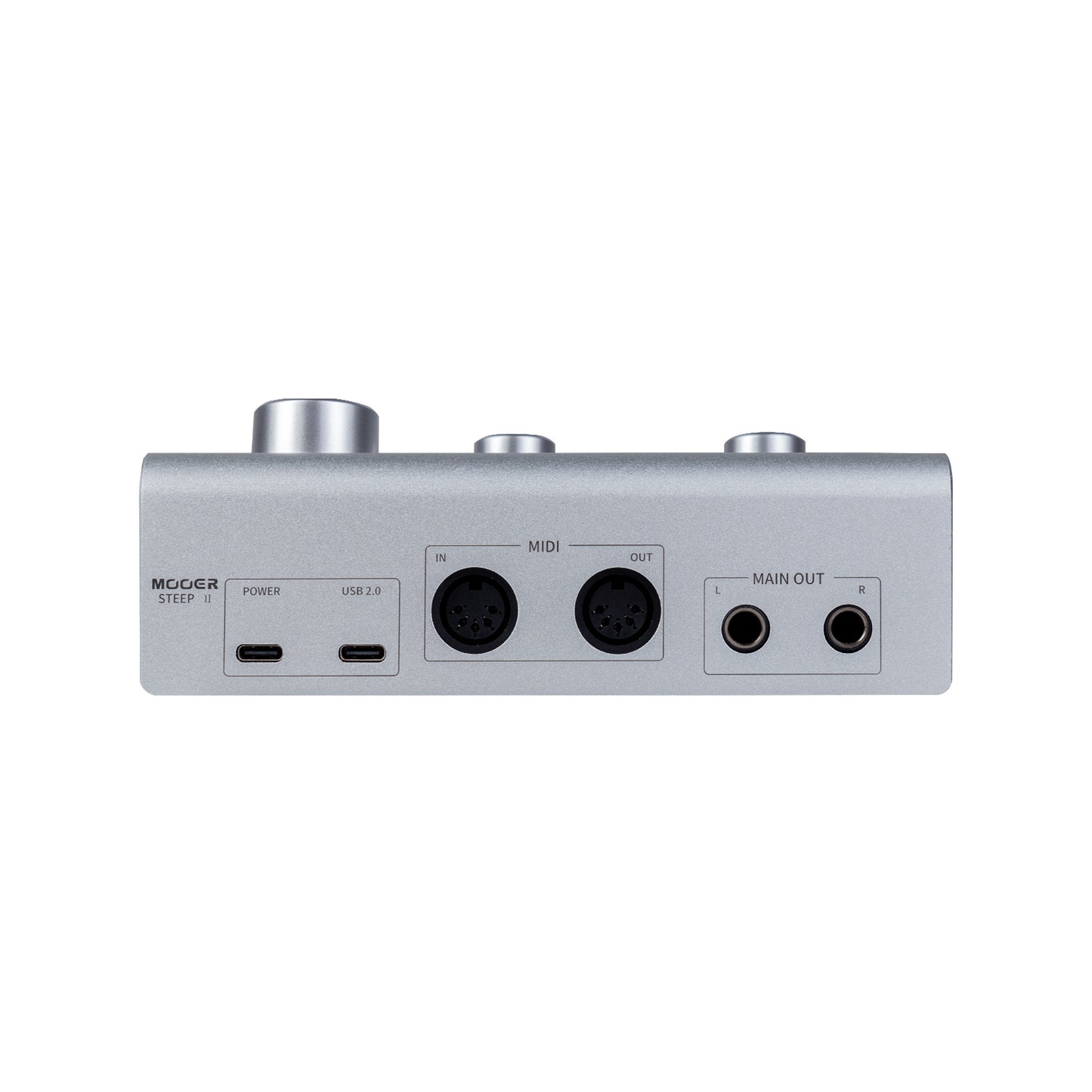 Interface audio STEEP II, 2 canaux, deux entrées combo XLR/Jack, alimentation fantôme, USB type C 2.0, MIDI In/Out, argent