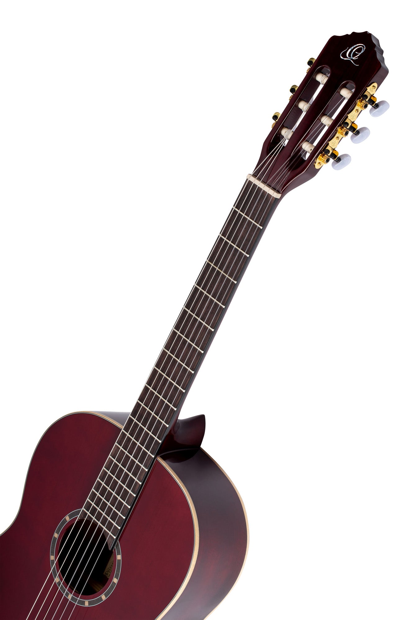 R131SN, modèle Slim Neck, table cèdre rouge massif, fond & éclisses acajou, manche acajou (sillet 48 mm), housse, bordeaux tr.