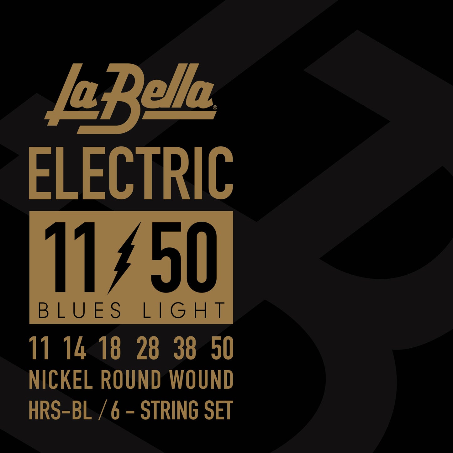 Jeu pour guitare électrique ELECTRIC, Blues Light (11-14-18-28W-38-50), acier plaqué nickel filé rond.