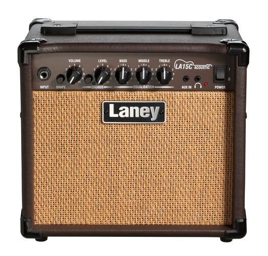 Ampli guitare acoustique 15W, 2x HP 5", 1 canal avec chorus commutable, EQ 3 bandes, switch Shape, 6.5 kg, brun