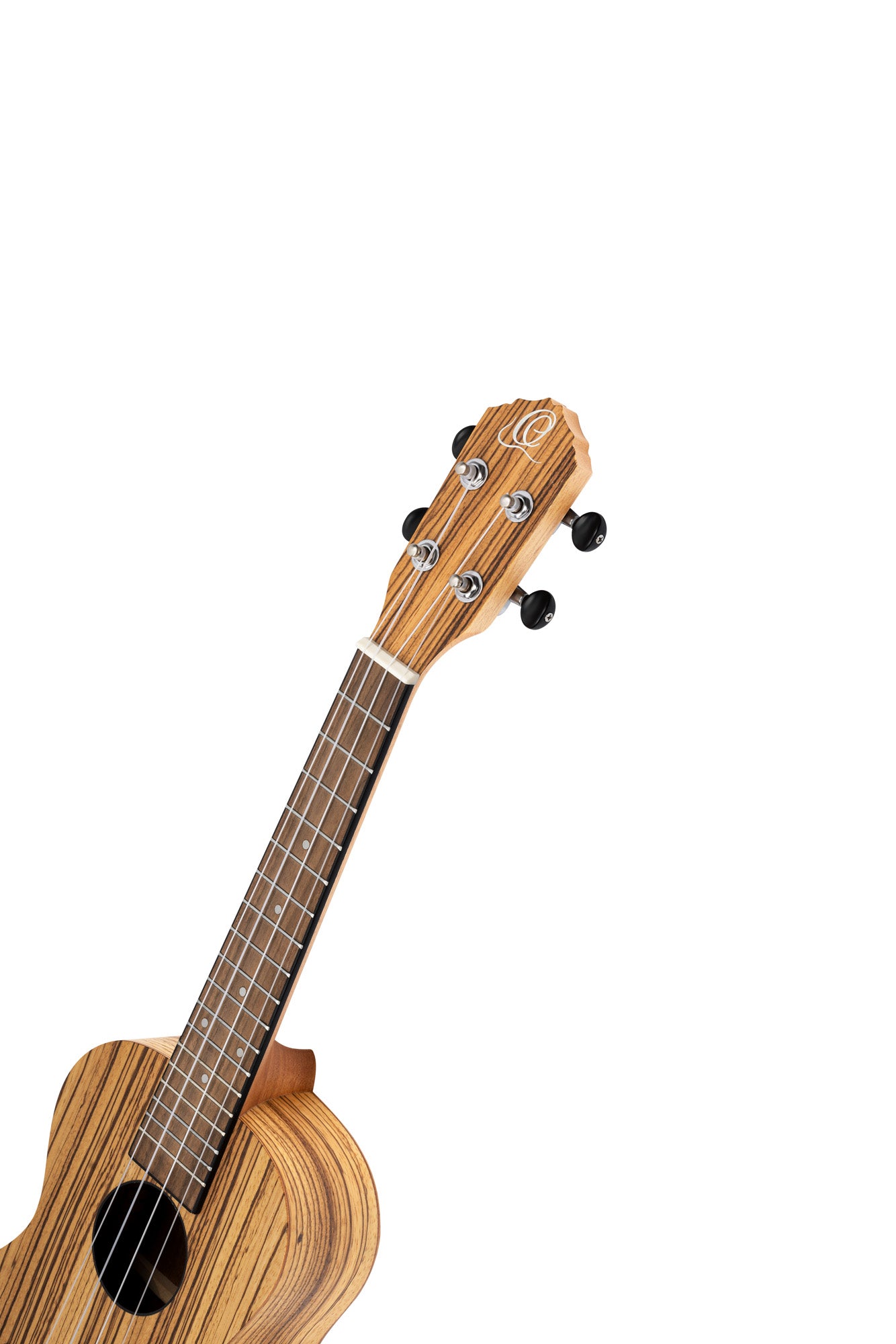 RFU11Z, modèle Concert, table zebrawood, fond & éclisses zebrawood, manche acajou, housse, naturel satiné