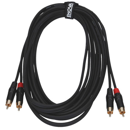 Câble patch 2x RCA mono/2x RCA mono, 1 mètre, noir