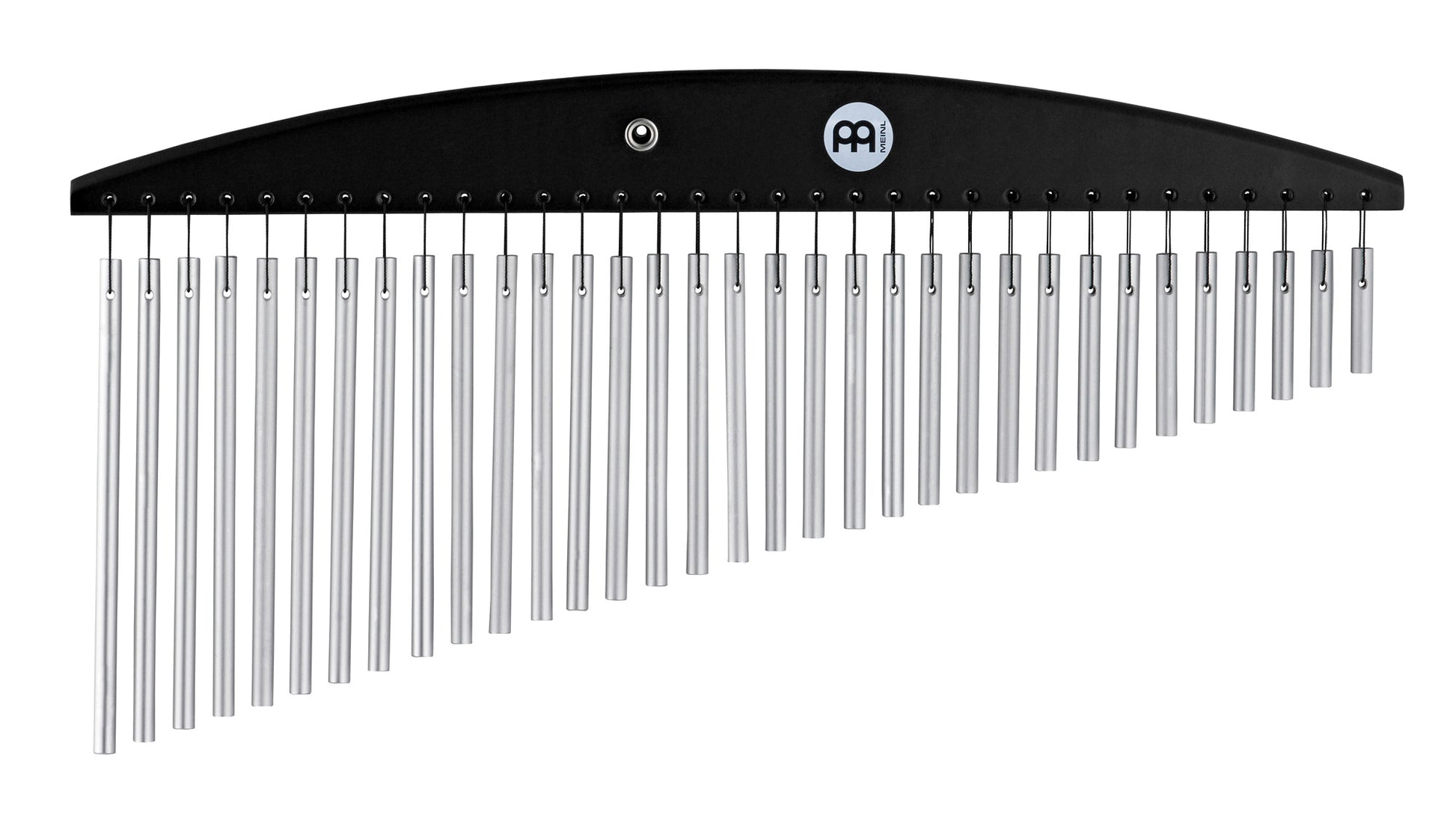 Chimes Headliner 33 barres, simple rang, alliage aluminium anodisé argenté, noir