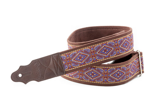 Courroie modèle MONTEREY, extérieur tissu, largeur 5 cm, longueur 90 à 150 cm, violet