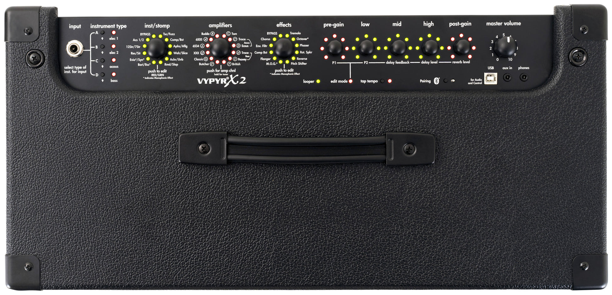 Ampli à modélisation 60W, HP 1x 12", 36 modèles d'amplis, 26 effets, EQ 3 bandes, accordeur intégré, Bluetooth, finition noir