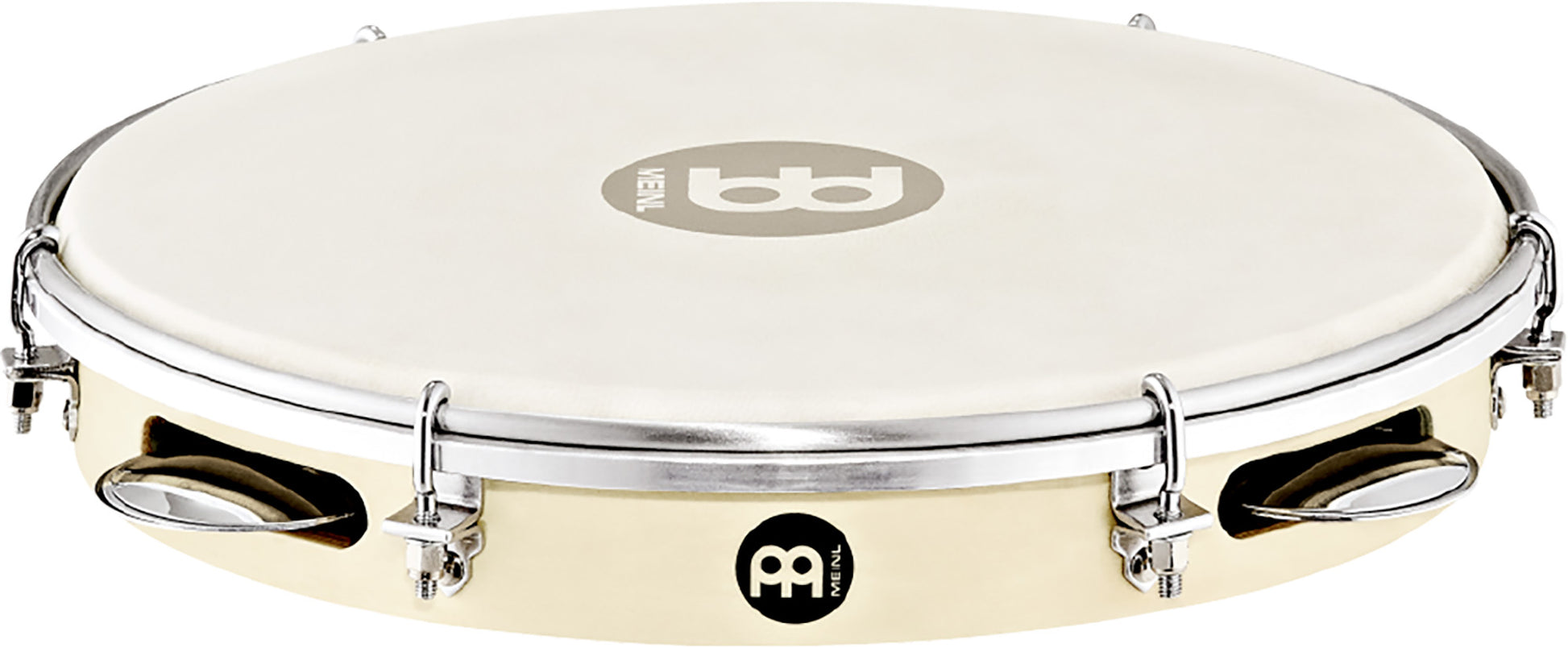 PANDEIROS MEINL 10" PEUPLIER, PEAU DE CHÈVRE SELECTIONNEE A LA MAIN REMPLAÇABLE, CYMBALETTES ACIER CHROMÉE, CLÉ DE RÉGLAGE