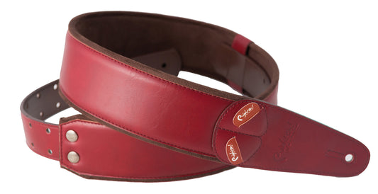 Courroie modèle CHARM, extérieur synthétique, largeur 6 cm, longueur 100 à 145 cm, porte-médiators intégré, rouge
