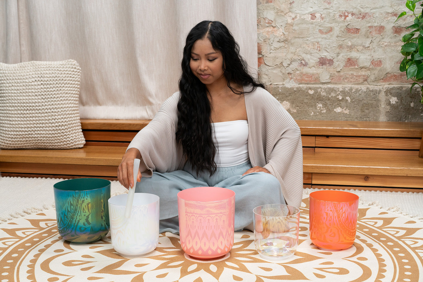 SINGING BOWL SONIC ENERGY ESSENCE CRYSTAL 6" NOTE E4, TRANSPARENT, CHAKRA PLEXUS SOLAIRE