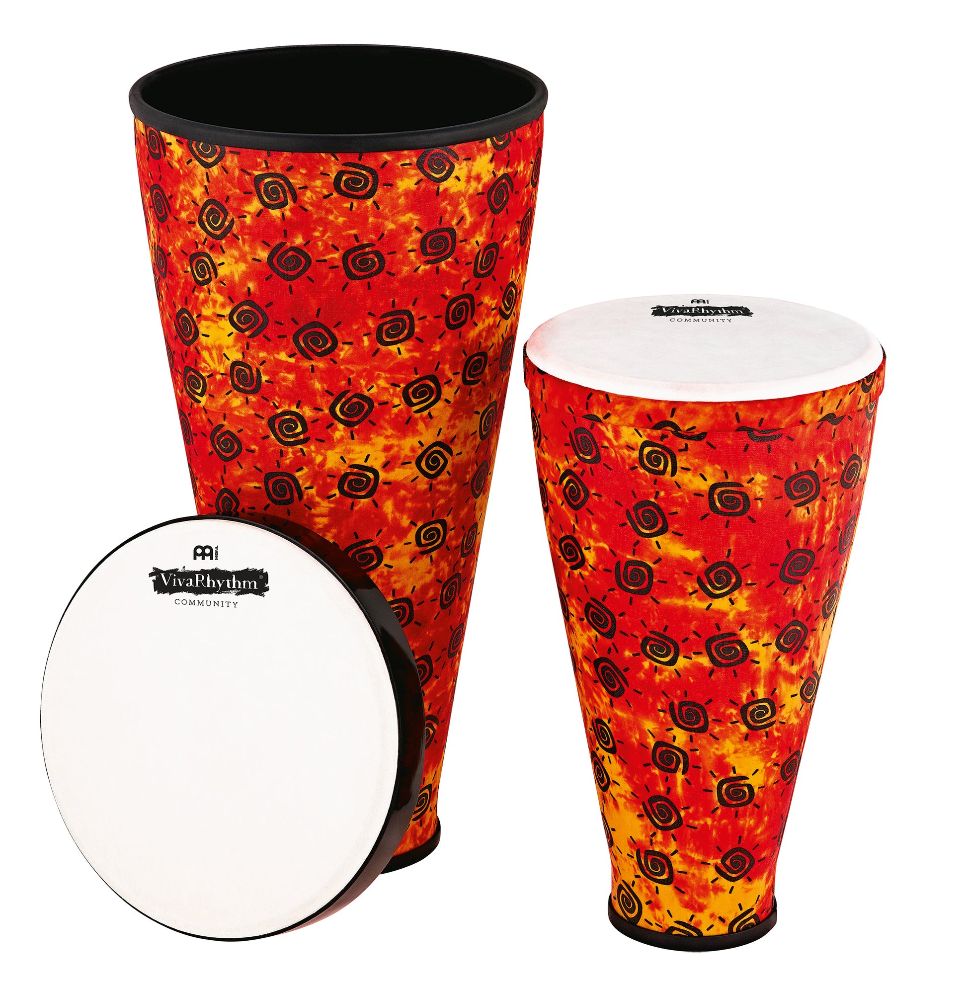 SET BASS DRUM VIVA RHYTHM BOOM 9.5-12", CORPS SYNTHÉTIQUE, PEAU SYNTHÉTIQUE REMPLAÇABLE, ANTIDÉRAPANT, EMPILABLE