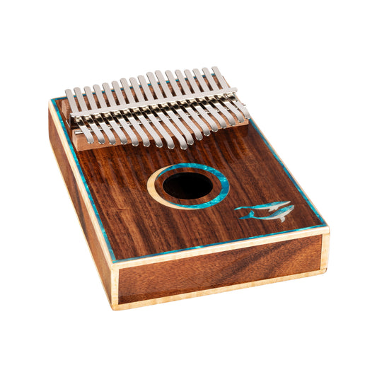 OKB30TH-BW, kalimba Ortega 30eme anniversaire, 17 notes en DO majeur, acacia massif, rosace erable/pearl, étui, naturel brillant