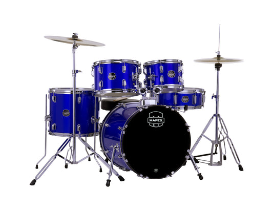 MAPEX COMET JAZZ/JUNIOR 18 5F BLEU INDIGO COMPLETE AVEC HARDWARE, SIEGE ET CYMBALES