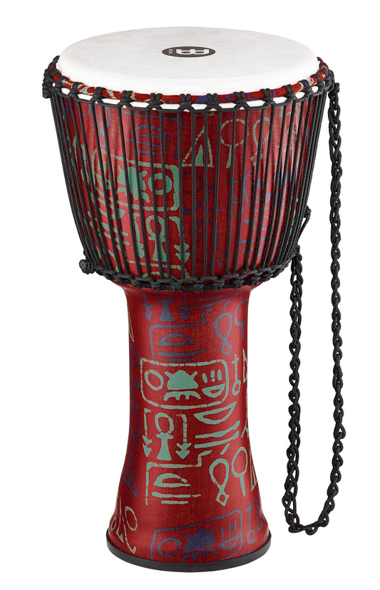 Djembé 12" Travel, fût et peau synthétiques, ultra léger, hauteur 61 cm, cordage nylon HTP 4mm pré-étiré, Pharaoh's Script
