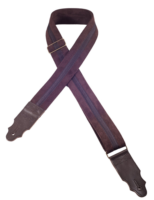 Courroie modèle PLAIN, extérieur tissu, largeur 5 cm, longueur 90 à 150 cm, brun