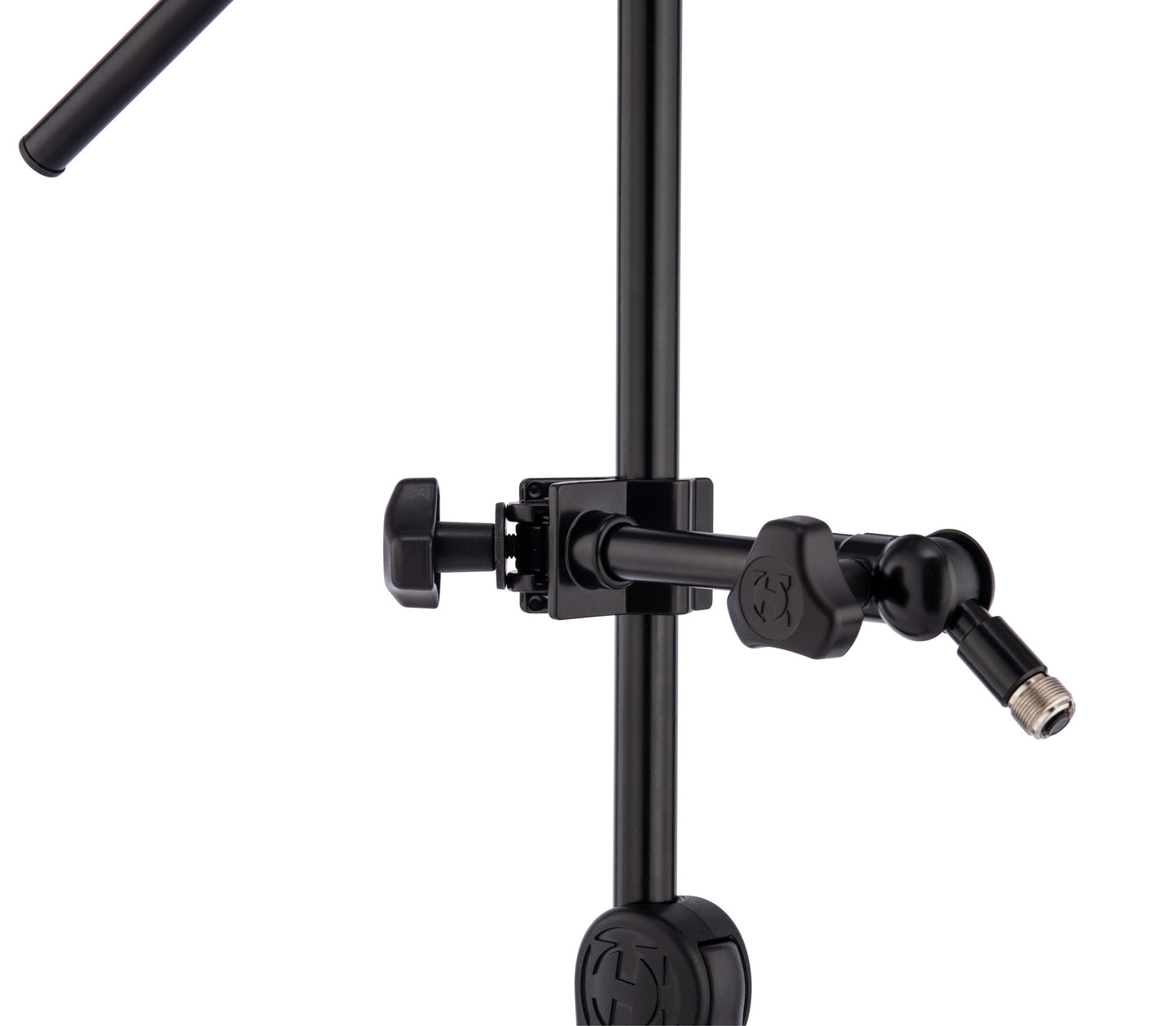 Support pour micro, attache sur pieds ronds ou carrés jusqu'à 3.5 cm d'épaisseur, noir