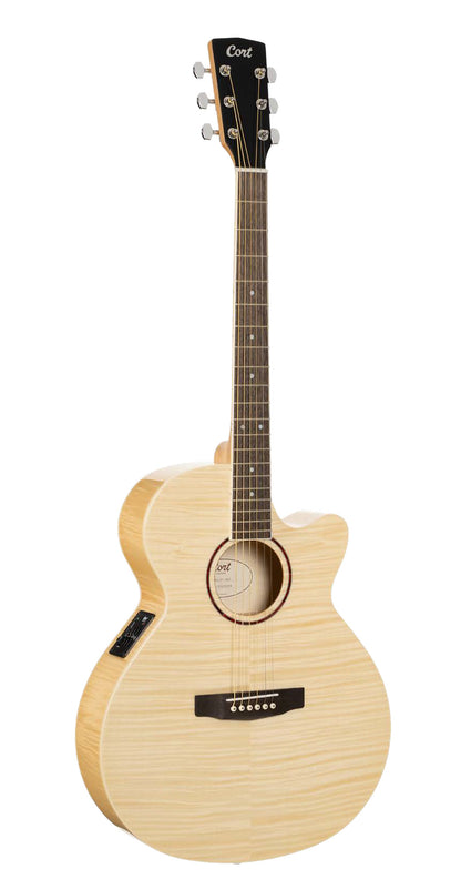 SFX-FM, table érable flammé, fond & éclisses érable flammé, touche laurier, EQ Cort CE304T, naturel brillant