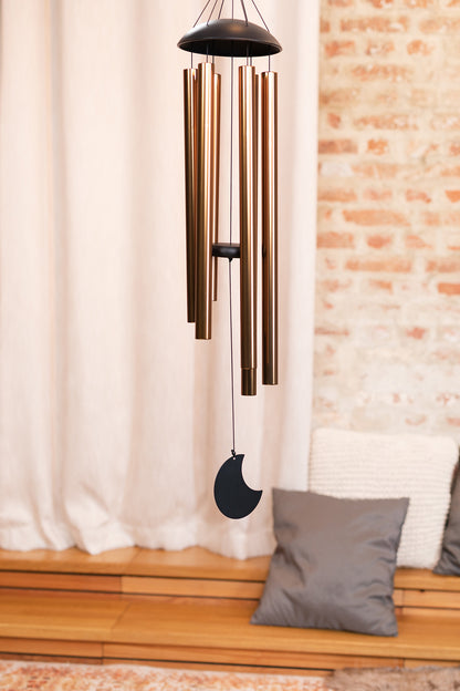 CHIMES SONIC ENERGY MOON 44",BRONZE