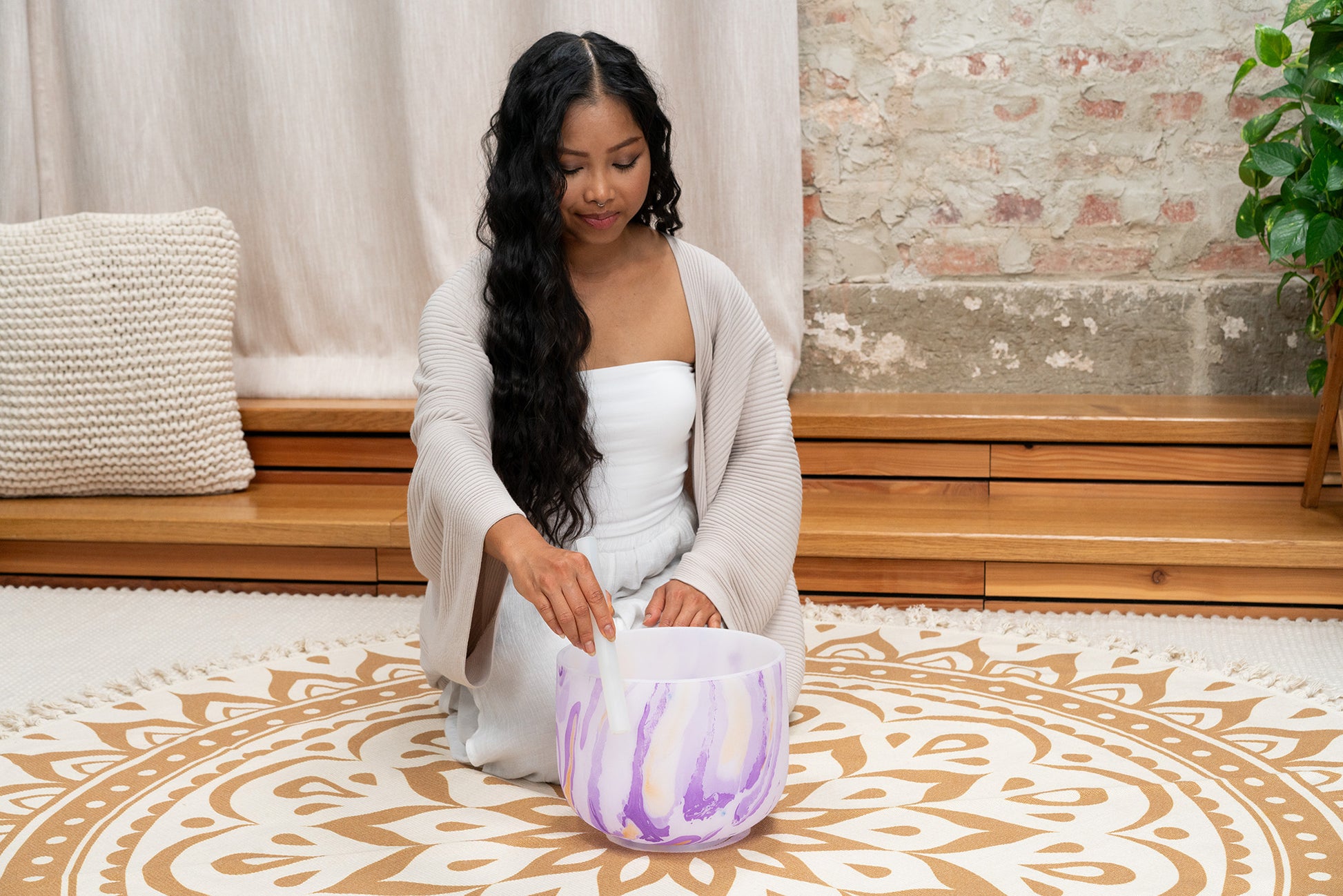 SINGING BOWL SONIC ENERGY CRISTAL 10" VIOLET, NOTE B4 CHAKRA COURONNE