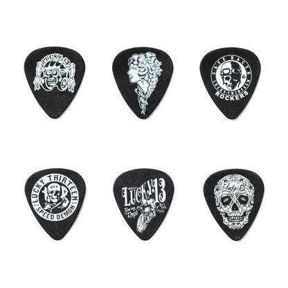 Boite de 6 médiators Lucky 13 0.73 mm