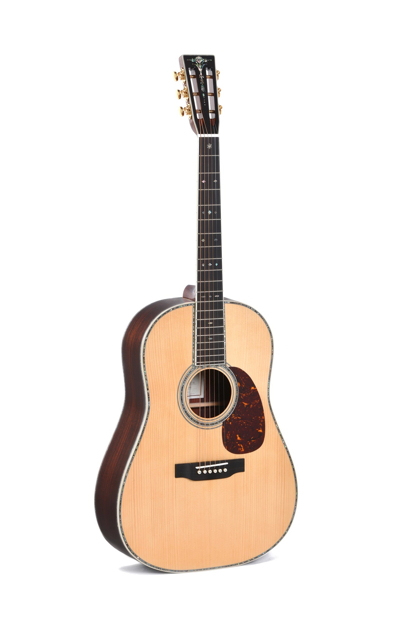 Modèle SDR-45VS, série Custom, Dreadnought, table épicéa massif, f/e palissandre massif, touche ébène, soft case, naturel