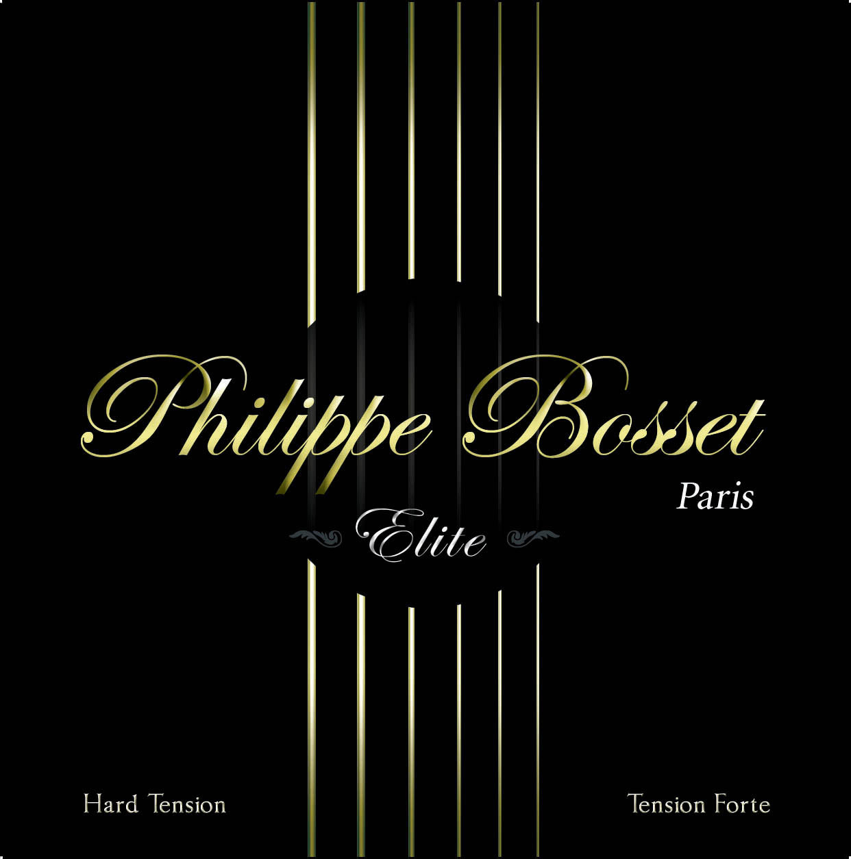 Jeu pour classique Elite, argent/nylon noir, tension forte