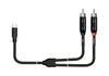Kirlin UYC394-3BK 3M USB Y Cable with 2 RCA Connectors, Black
