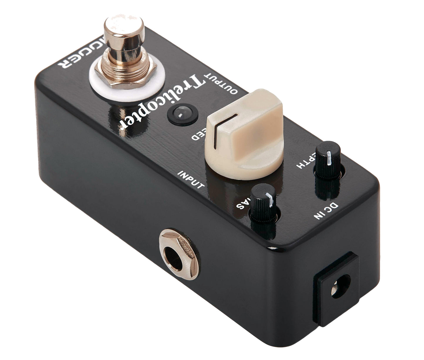Pédale TRELICOPTER, trémolo optique classique, boîtier métal, true bypass, noir