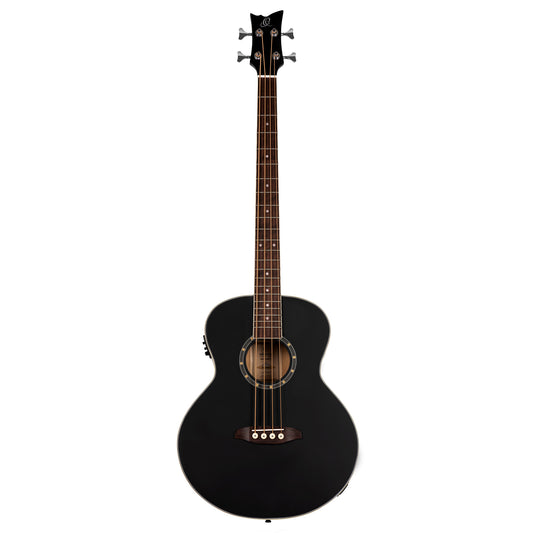D7E-SBK-4, basse 4 cordes, EQ Ortega MagusPro/B, table épicéa, f/e acajou, manche acajou, noir satiné