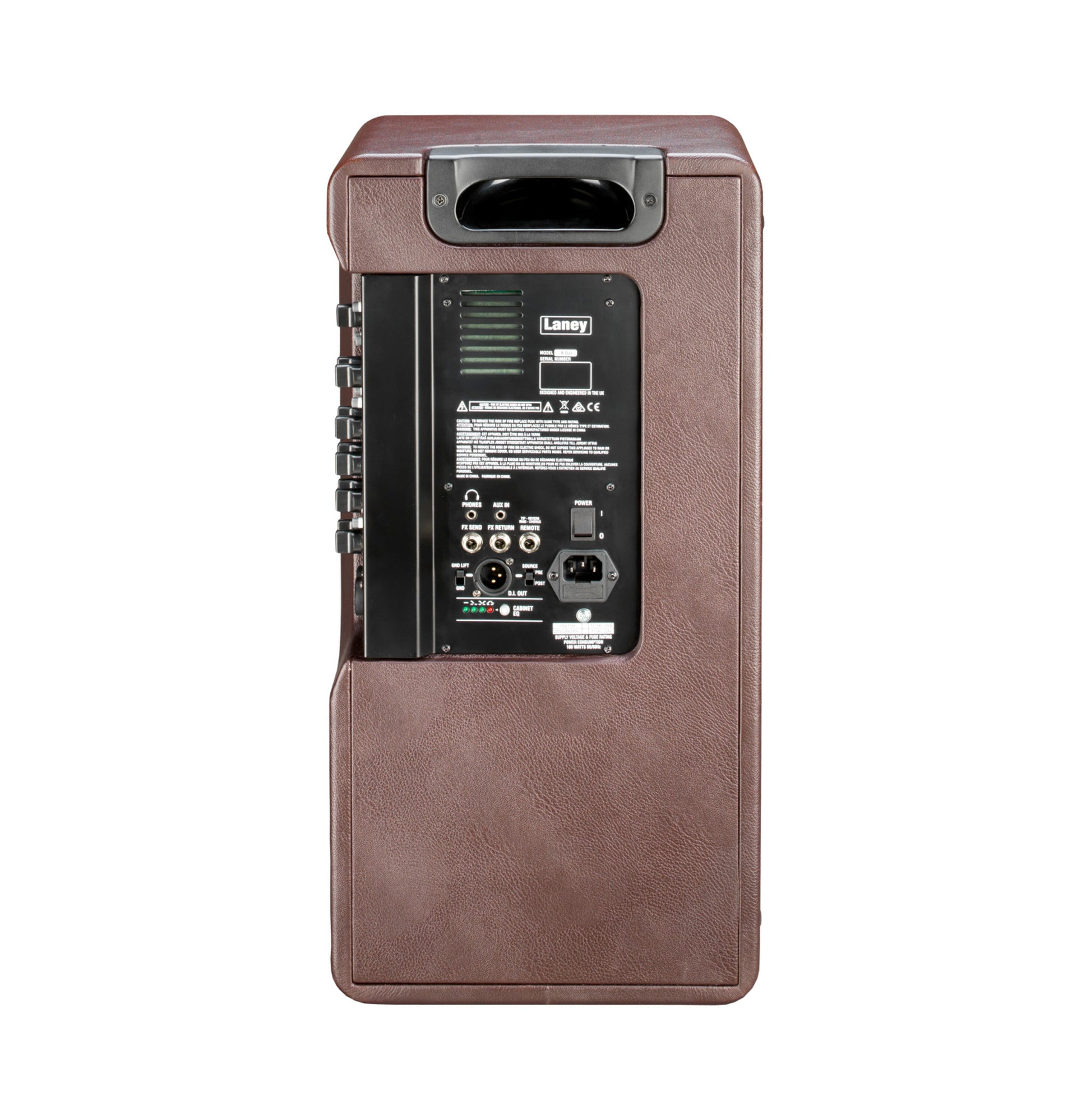 Ampli guitare acoustique 120W (Classe D) A-Duo-2, 2x HP 8" double cône, 2 canaux identiques, marron